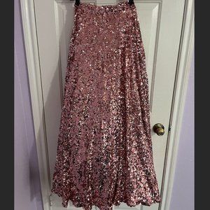 pink sequin lehenga- small